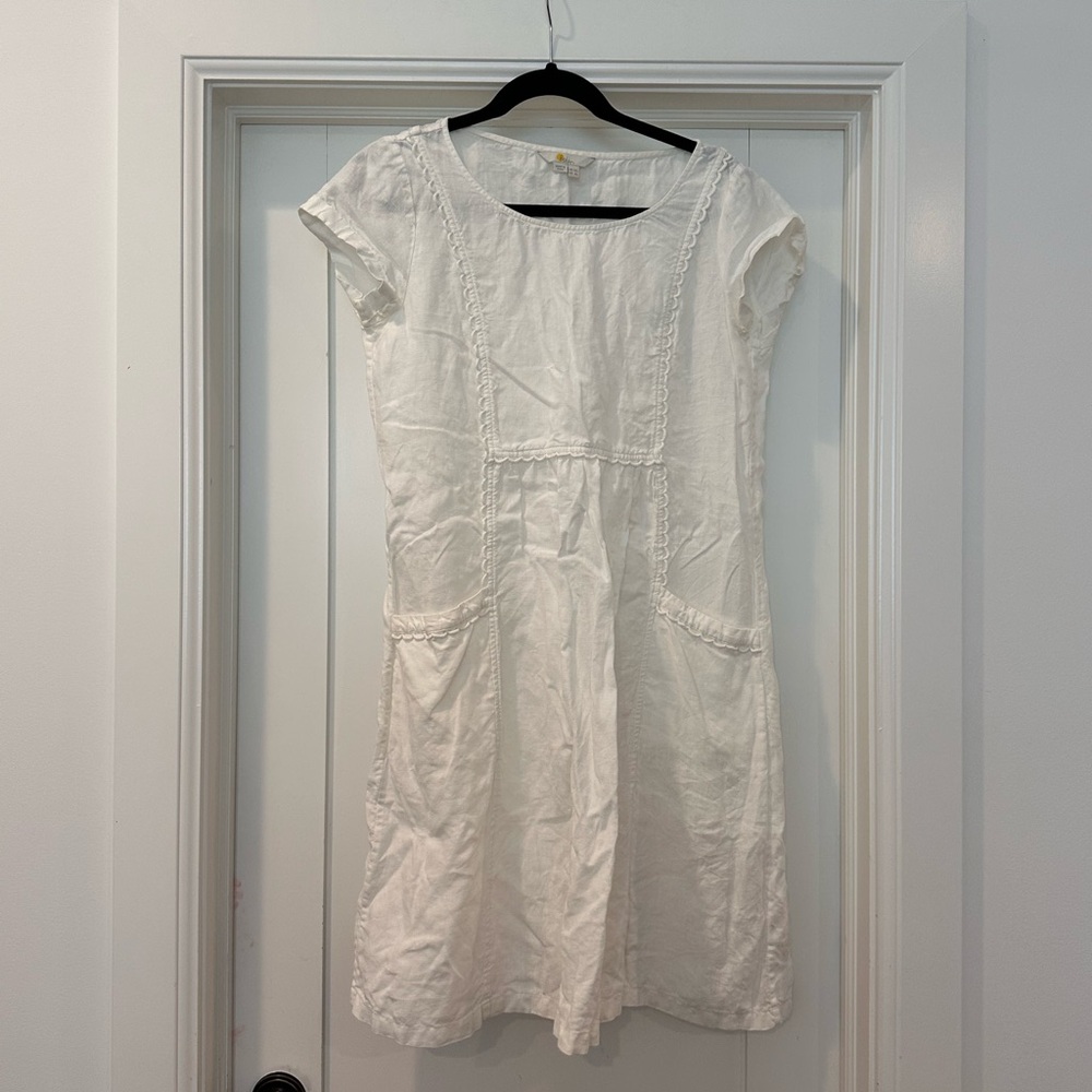 Boden White Linen Dress